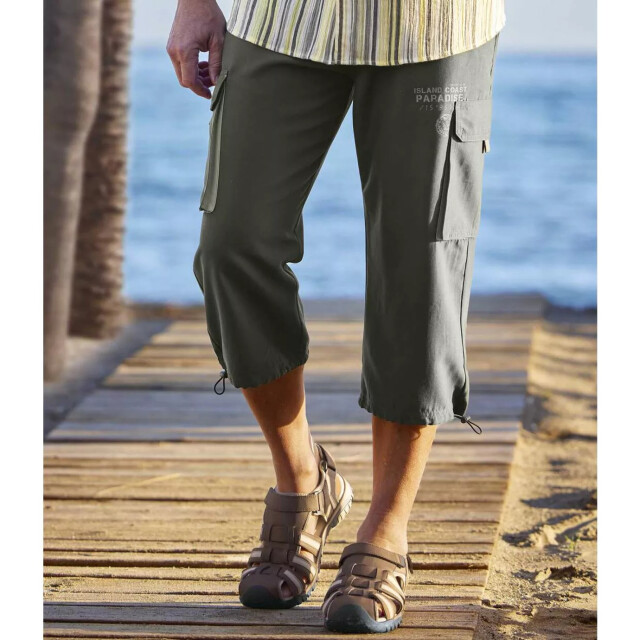 Atlas For Men Heren microvezel cropped cargo broek UTAF536_khaki large