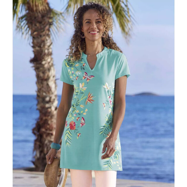 Atlas for Women Dames longline top UTAF720_turquoise large
