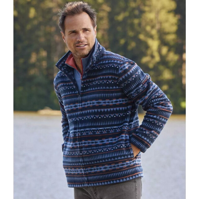 Atlas For Men Heren bedrukte full zip fleecejack UTAF577_navy large