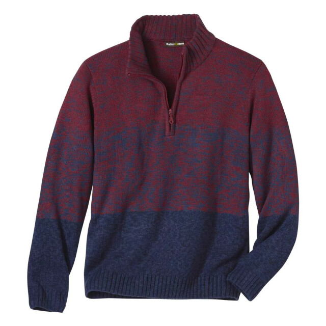 Atlas For Men Heren trui met gevlekte rits UTAF492_burgundy large