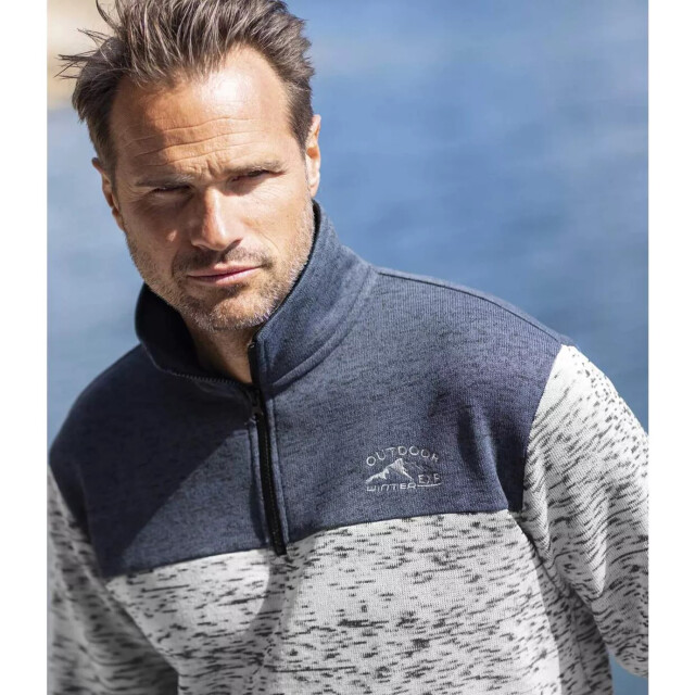 Atlas For Men Heren trui van geborsteld fleece (set van 2) UTAF442_greybluenavyblue large