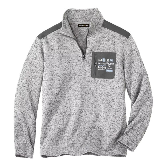 Atlas For Men Heren trui in geborsteld fleece UTAF523_grey large