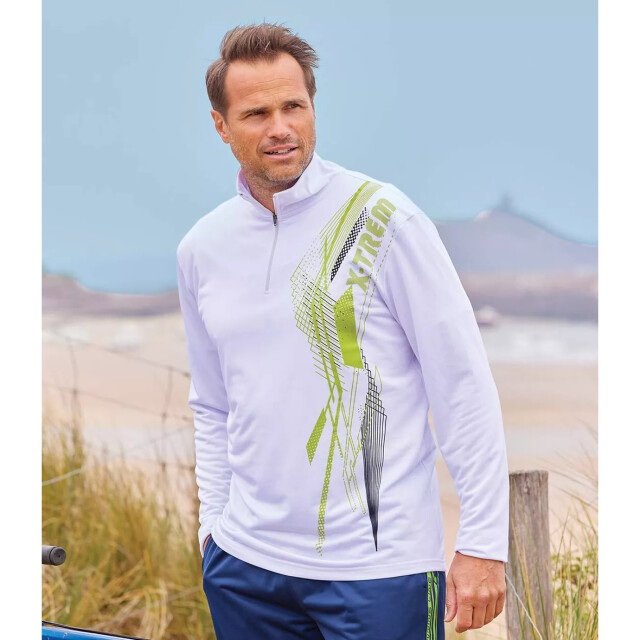 Atlas For Men Heren-trui met rits (set van 2) UTAF473_whiteblack large