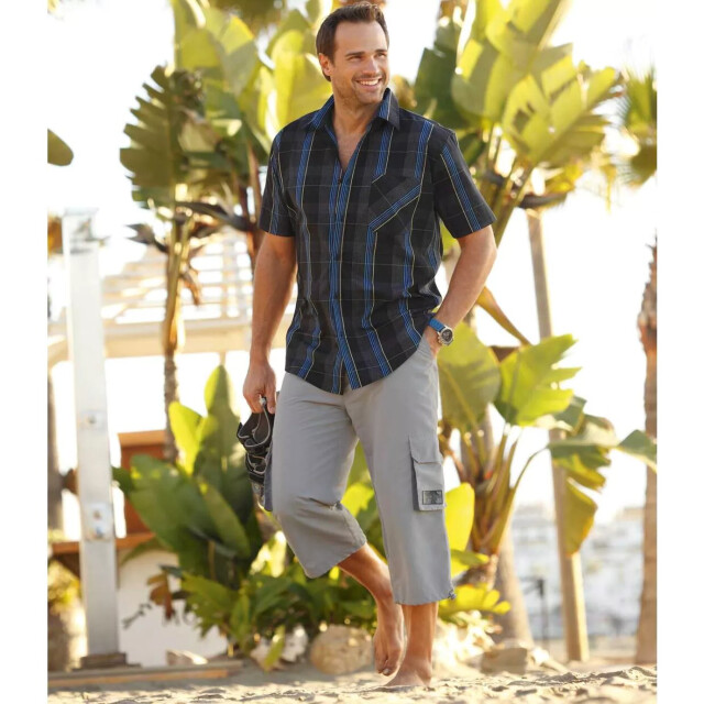 Atlas For Men Heren microvezel cropped broek UTAF482_lightgrey large