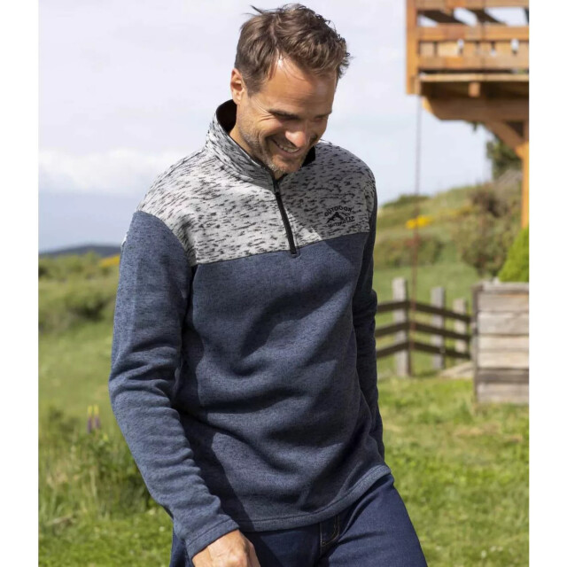 Atlas For Men Heren trui van geborsteld fleece (set van 2) UTAF442_greybluenavyblue large