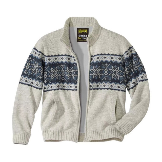 Atlas For Men Heren gebreid fleecevest UTAF476_ecru large