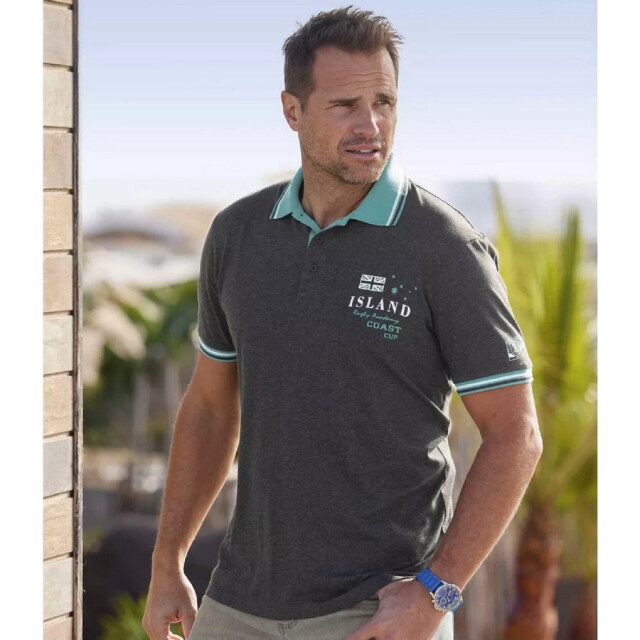 Atlas For Men Herenpolo (pak van 2) UTAF387_anthraciteemeraldgreen large