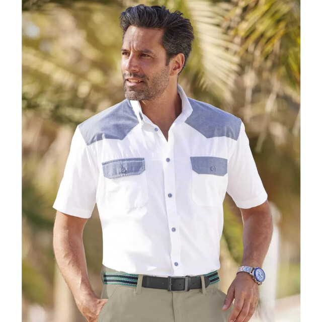Atlas For Men Heren poplin overhemd UTAF401_white large