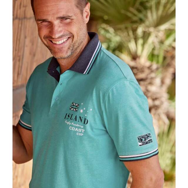 Atlas For Men Herenpolo (pak van 2) UTAF387_anthraciteemeraldgreen large