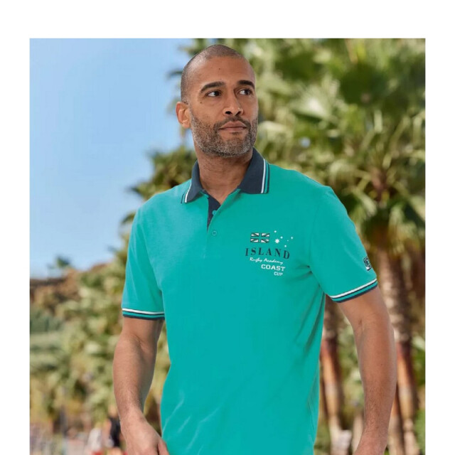 Atlas For Men Herenpolo (pak van 2) UTAF387_anthraciteemeraldgreen large