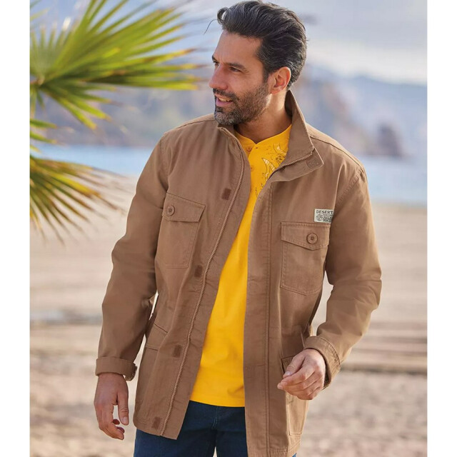 Atlas For Men Heren safari full zip jacket UTAF221_ochre large