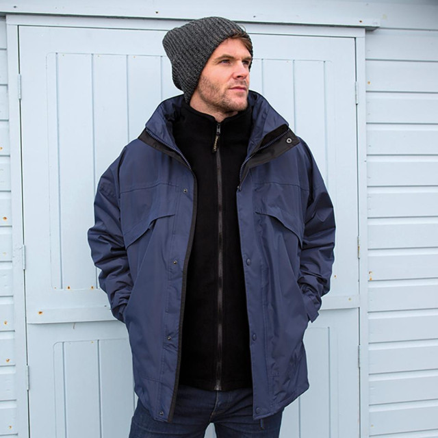 Result Heren 3 in 1 ritssluiting en clip stormdri waterdicht windproof jasje UTFK585_navyblue large