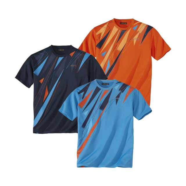 Atlas For Men Heren sportief t-shirt (pak van 3) UTAF381_navyorangeblue large