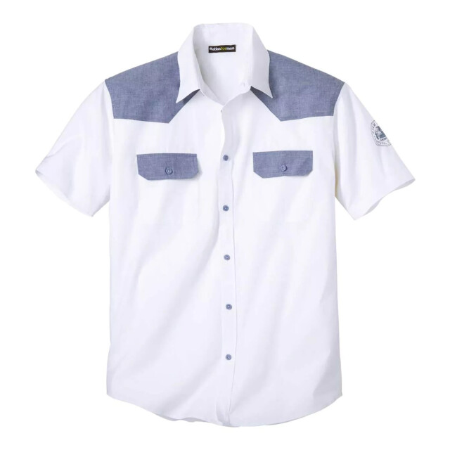 Atlas For Men Heren poplin overhemd UTAF401_white large