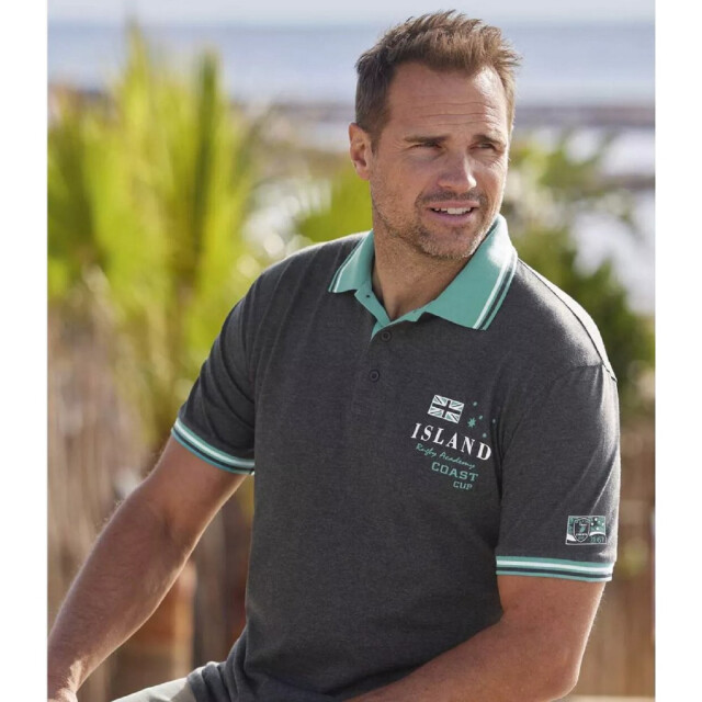 Atlas For Men Herenpolo (pak van 2) UTAF387_anthraciteemeraldgreen large