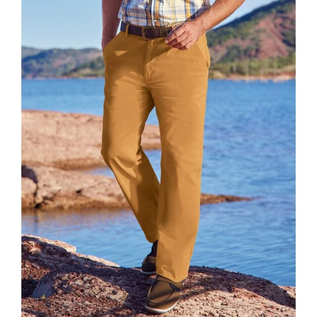 Atlas For Men Effen heren stretch chino UTAF1972_ochre large