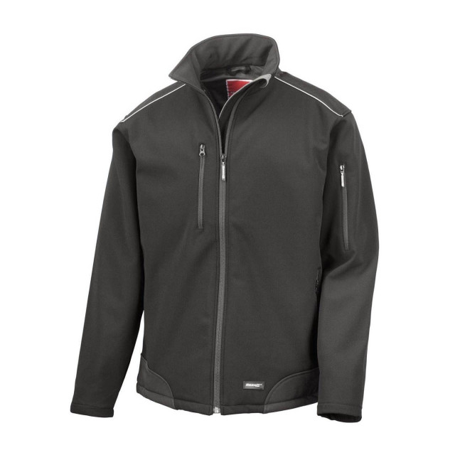 Result Heren ripstop soft shell ademend jasje UTFK573_blackblack large