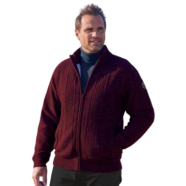 Atlas For Men Gebreide fleece gevoerde heren jas UTAF1842_burgundy large