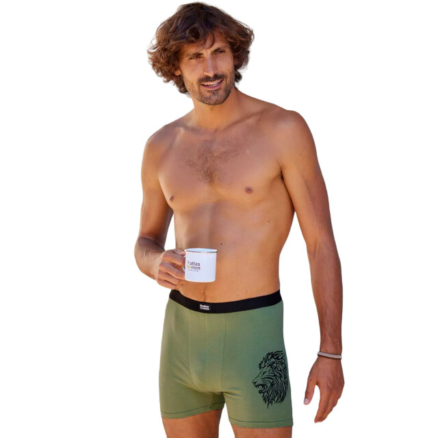 Atlas For Men Heren lion stretch boxershorts (set van 3) UTAF1839_bluegreykhaki large