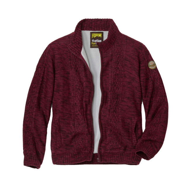 Atlas For Men Gebreide fleece gevoerde heren jas UTAF1842_burgundy large