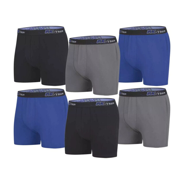 Atlas For Men Effen boxershorts voor heren (set van 6) UTAF1697_blackgreyblue large