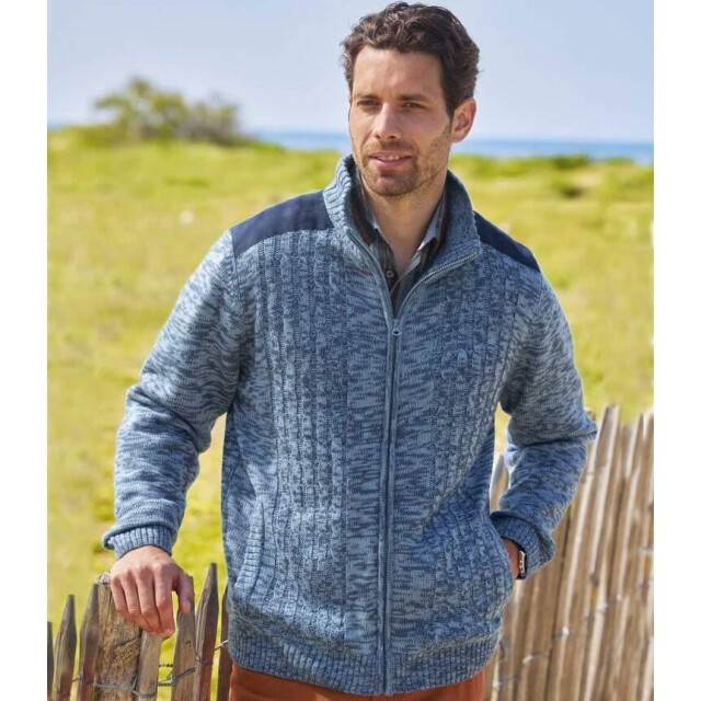 Atlas For Men Gebreide fleece gevoerde heren jas UTAF1716_blue large