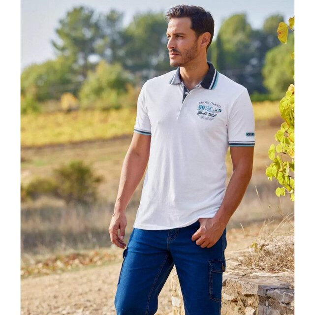 Atlas For Men Herenpolo (pak van 2) UTAF164_whiteturquoise large