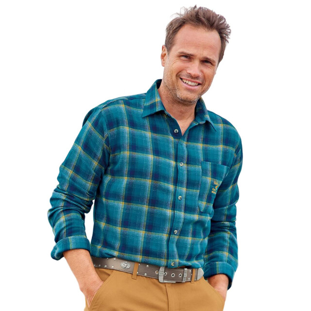 Atlas For Men Heren geruit flannel shirt UTAF1651_blue large