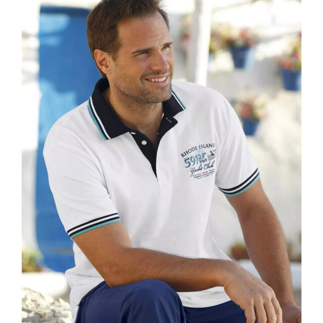 Atlas For Men Herenpolo (pak van 2) UTAF164_whiteturquoise large