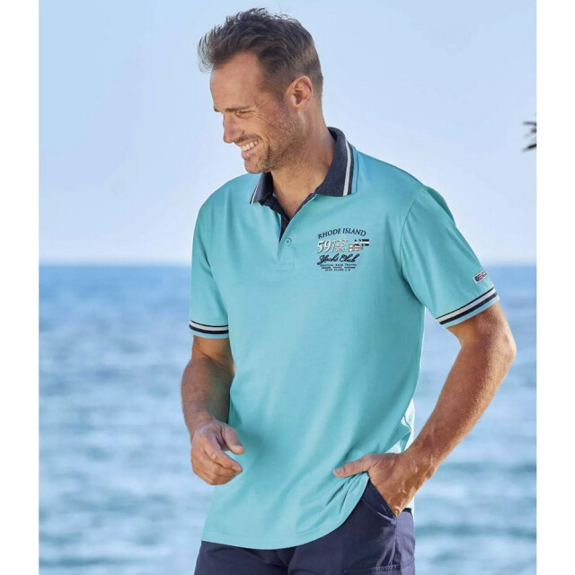 Atlas For Men Herenpolo (pak van 2) UTAF164_whiteturquoise large