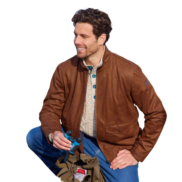 Atlas For Men Heren jas van imitatie-suède UTAF1659_brown large