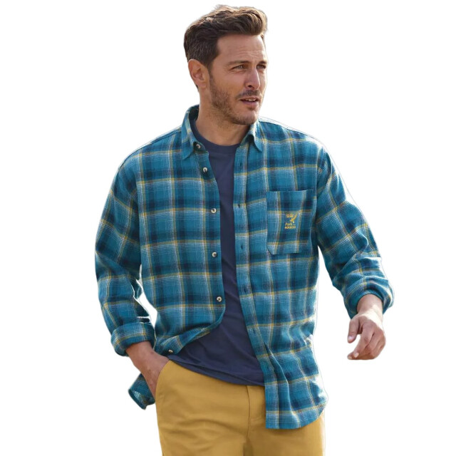 Atlas For Men Heren geruit flannel shirt UTAF1651_blue large