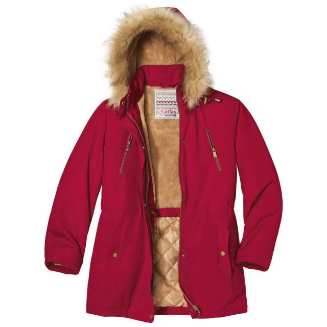 Atlas for Women Dames gewatteerde parka met capuchon UTAF1695_raspberry large