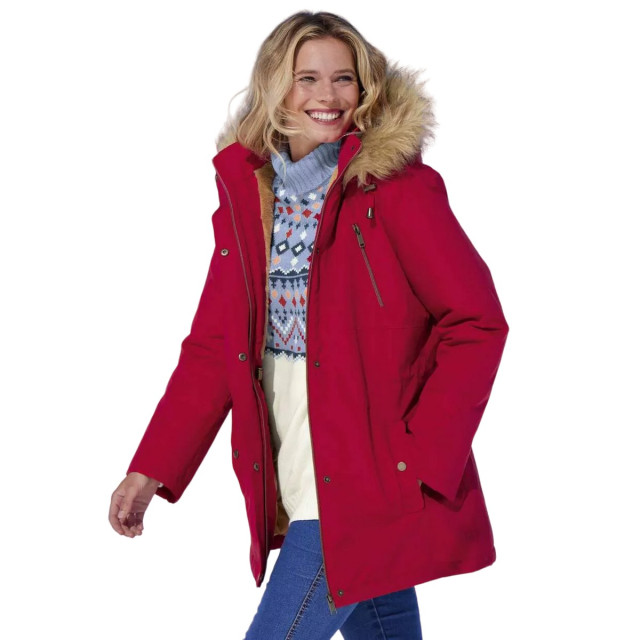 Atlas for Women Dames gewatteerde parka met capuchon UTAF1695_raspberry large