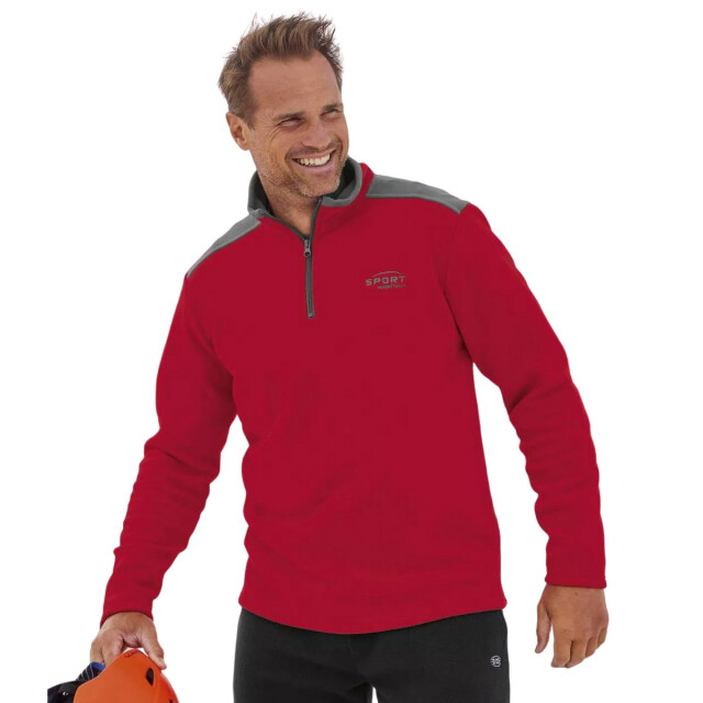 Atlas For Men Heren sportieve microfleece trui (pack of 3) UTAF1698_lightgreyredblack large