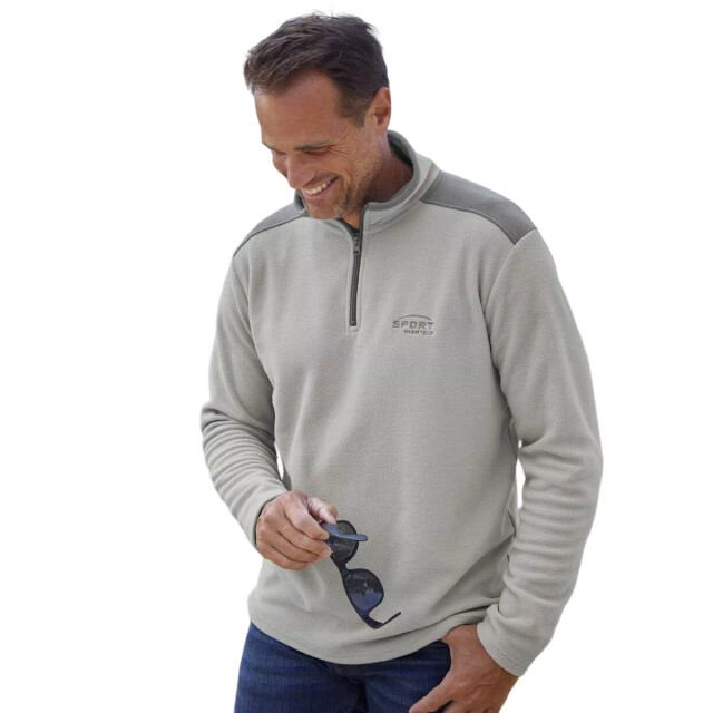 Atlas For Men Heren sportieve microfleece trui (pack of 3) UTAF1698_lightgreyredblack large