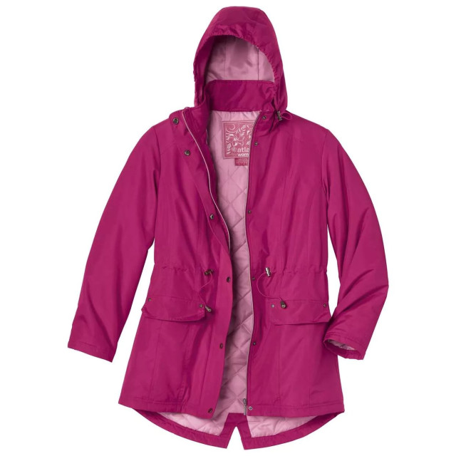 Atlas for Women Dames gewatteerde waterafstotende hooded parka UTAF1615_fuchsia large