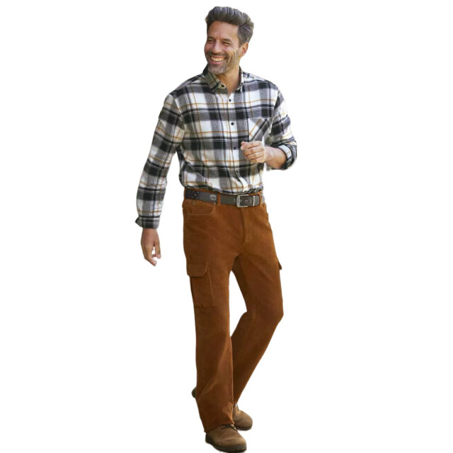 Atlas For Men Heren corduroy cargo broek UTAF1591_lightbrown large