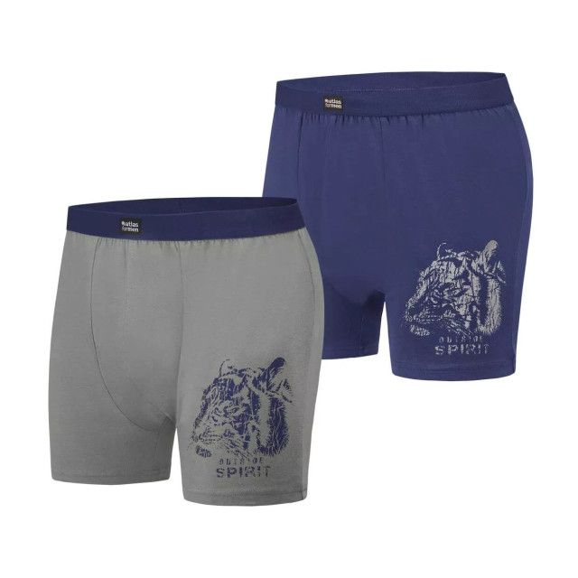 Atlas For Men Heren tiger stretch boxershorts (set van 2) UTAF1598_greynavyblue large