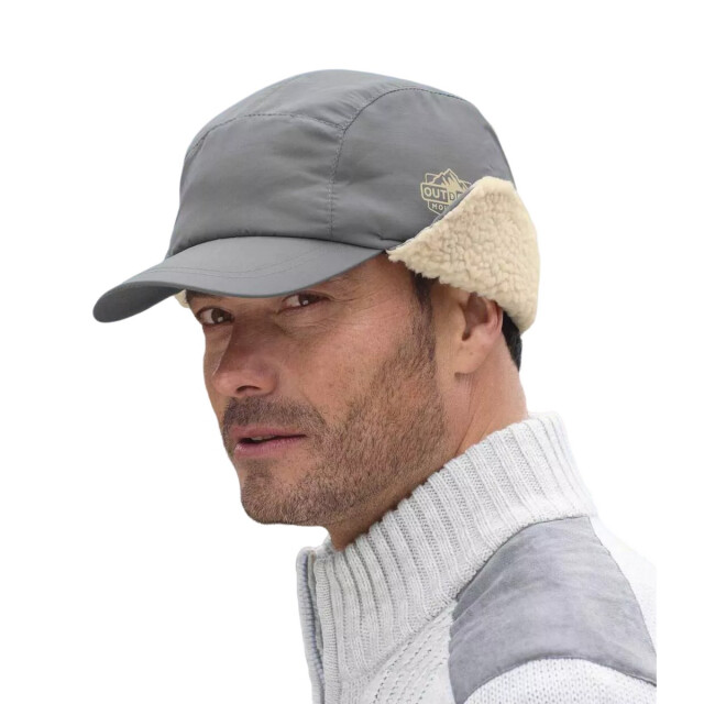 Atlas For Men Heren sherpa gevoerde muts UTAF1679_grey large