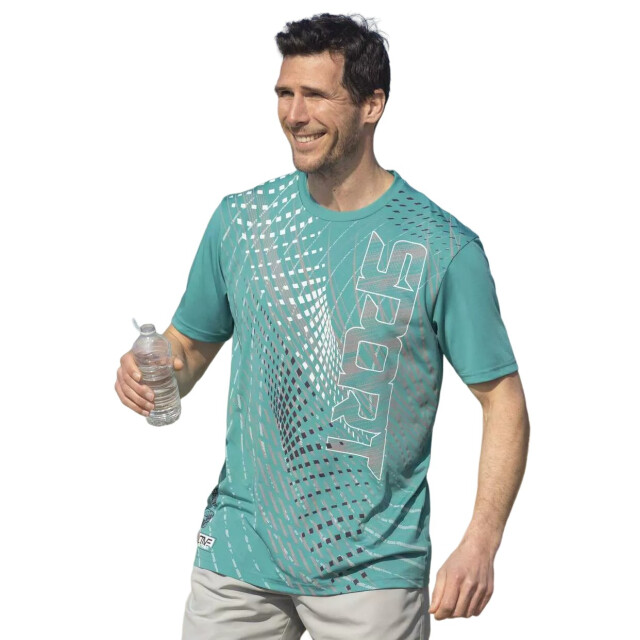 Atlas For Men Heren bedrukt sport t-shirt (pack of 3) UTAF1524_greenpurplewhite large