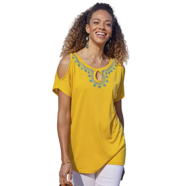 Atlas for Women Dames schouderuitsnijdingen tuniek UTAF1535_yellow large