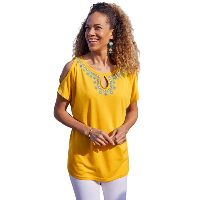 Atlas for Women Dames schouderuitsnijdingen tuniek UTAF1535_yellow large