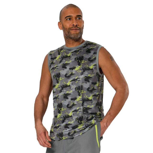 Atlas For Men Heren camouflage sportvest top (set van 3) UTAF1555_blackgreylimegreen large