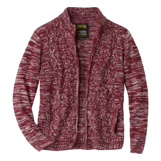 Atlas For Men Kabelgebreide heren jas UTAF1572_burgundy large