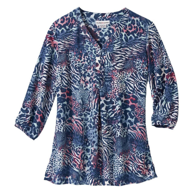Atlas for Women Dames dierenprint blouse UTAF1578_navypink large