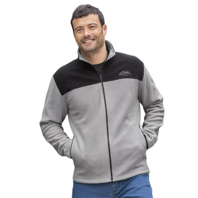 Atlas For Men Heren fleece jas met contrast paneel (set van 2) UTAF1592_greygreen large