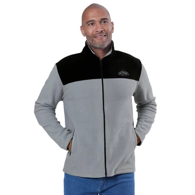 Atlas For Men Heren fleece jas met contrast paneel (set van 2) UTAF1592_greygreen large