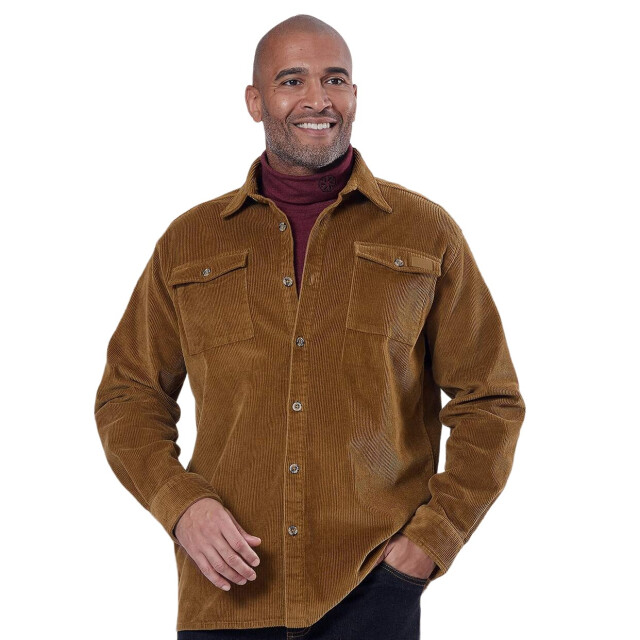 Atlas For Men Heren corduroy overhemd UTAF1507_camel large