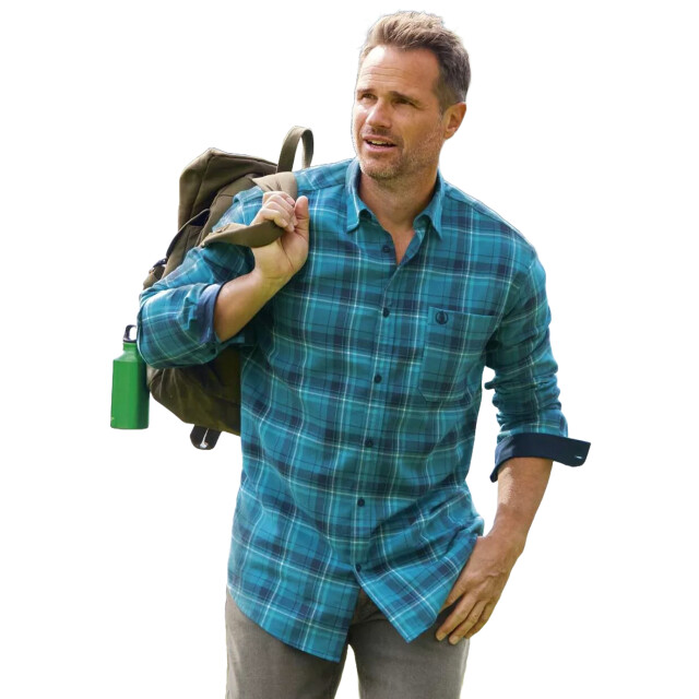 Atlas For Men Heren geruit flanellen overhemd UTAF1514_blue large